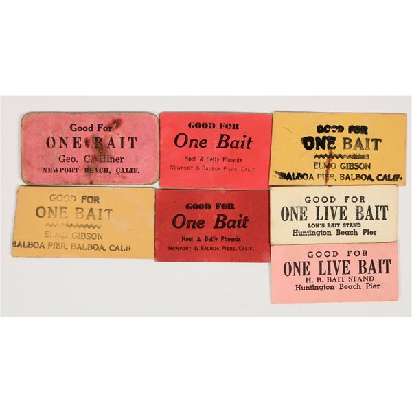 Rare SoCal Fishing Bait Tokens (7) [204222]