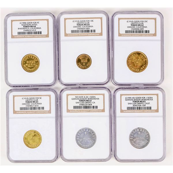 Uncirculated California Tokens (6) [207208]