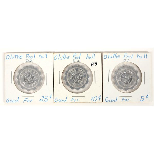 Olathe Pool Hall Tokens (3) [203863]