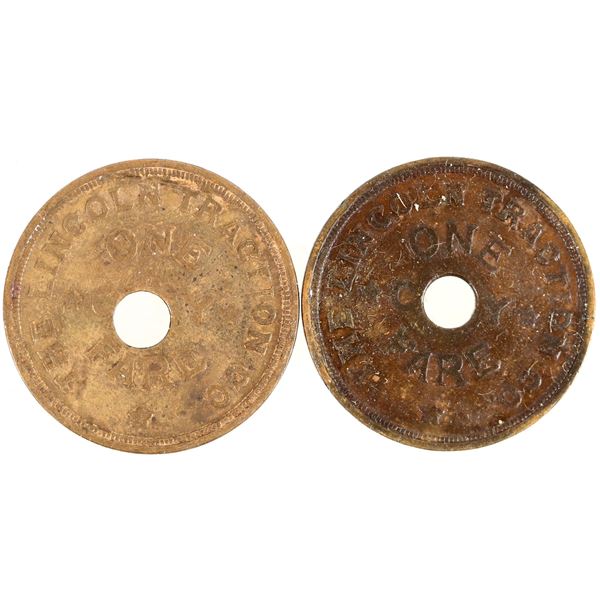 Lincoln Traction Company Tokens (2) [205723]