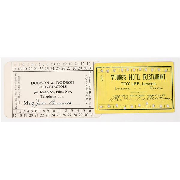 Nevada Chinese Scrip: Young's Hotel Restaurant Meal Ticket / Token, c.1895, Plus Elko Piece [205397]