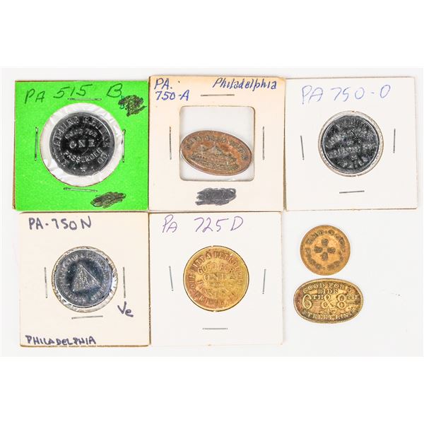 Pictorial Pennsylvania Transportation Tokens (7) [205725]