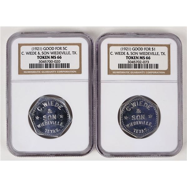 MS 66 C. Wiede & Son Tokens (2) [207216]