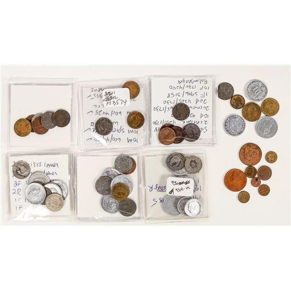 Gaming Counters as Tiny Foreign Coins, ~54pcs [190705]