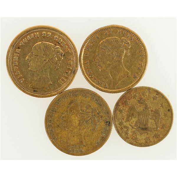 Brass Counters Marked MODEL, Half Sov, 4pcs [190703]