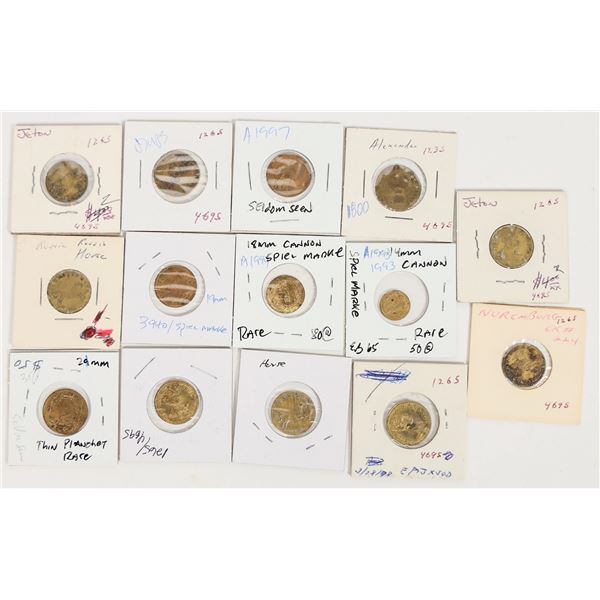 Brass Counters, Czar Nickolas, et al., 14pcs [190708]