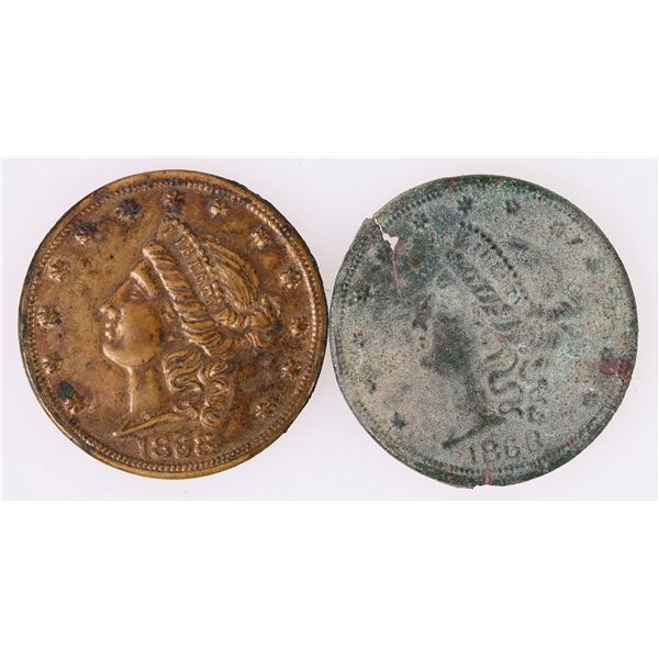 1868 "$20 gold" Shell Card Obverse Pair [206476]