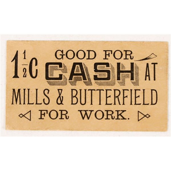 Mills & Butterfield Token, 1 1/2 cents [207255]