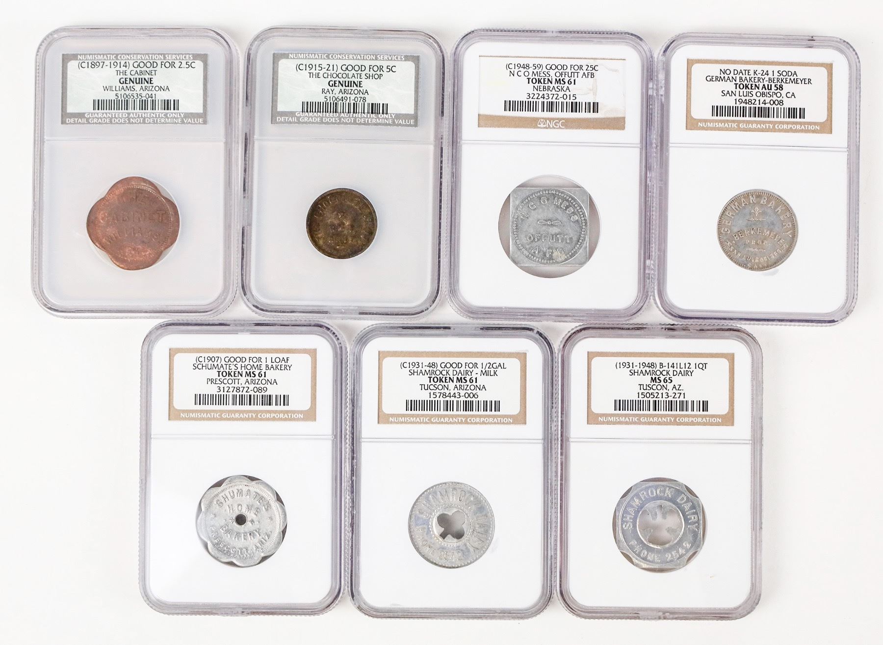 Western Token Group (7) [207223] - Holabird Western Americana Collections