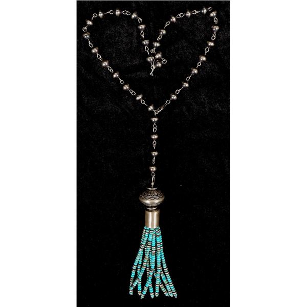 Navajo Made Lariat Style Turquoise Necklace [202780]