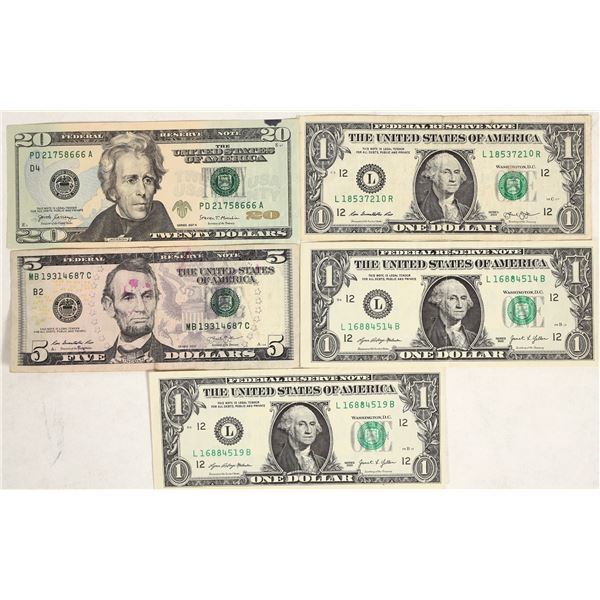 Currency Error Notes (5) [207430]