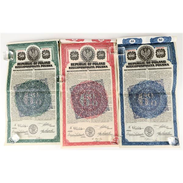 Republic of Poland Gold Bonds (Three Different) [207592]