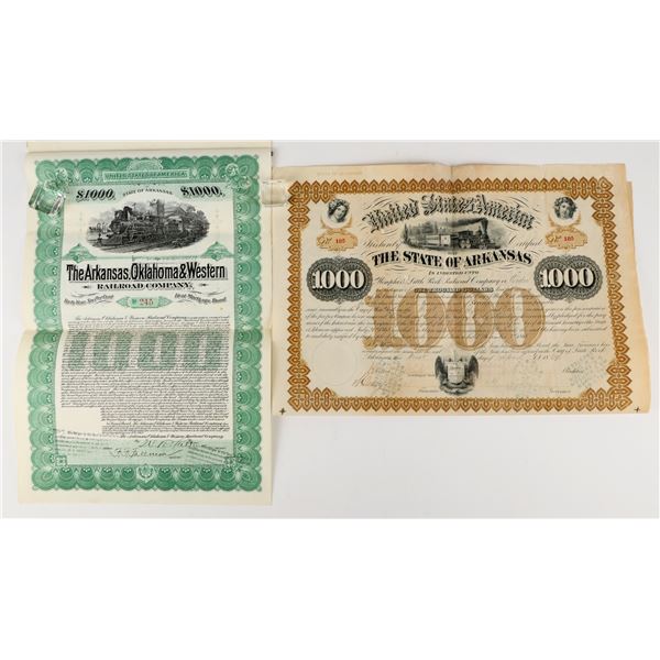 Arkansas $1000 Railroad Bonds (2) [207636]