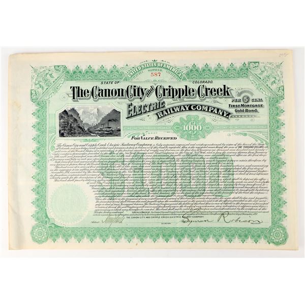 Canon City & Cripple Creek Electric Railway Gold Bond [207505]