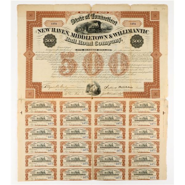 New Haven, Middletown & Willimantic Rail Road Bond [207493]