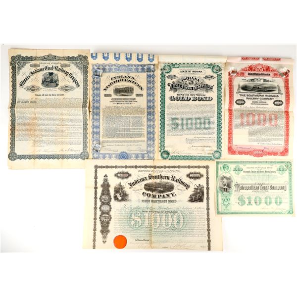 Indiana Railroad Bond Group (6 Different) [207597]