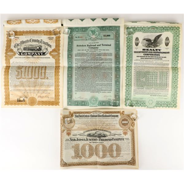 New Jersey Railroad Gold Bonds (4 Different) [207600]