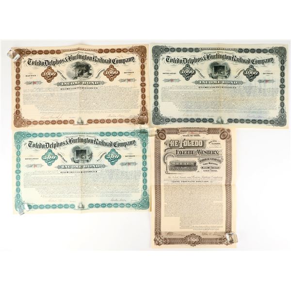Toledo, Ohio Railroad Bonds (4 Different) [207593]