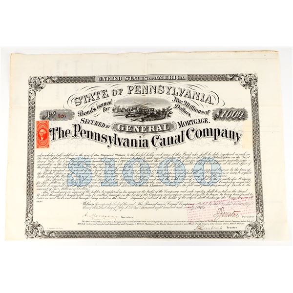 Pennsylvania Canal Company $1000 Bond [207480]