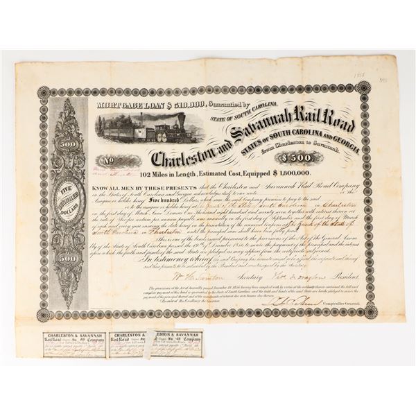 Charleston and Savannah Rail Road $500 Mortgage Loan [207497]