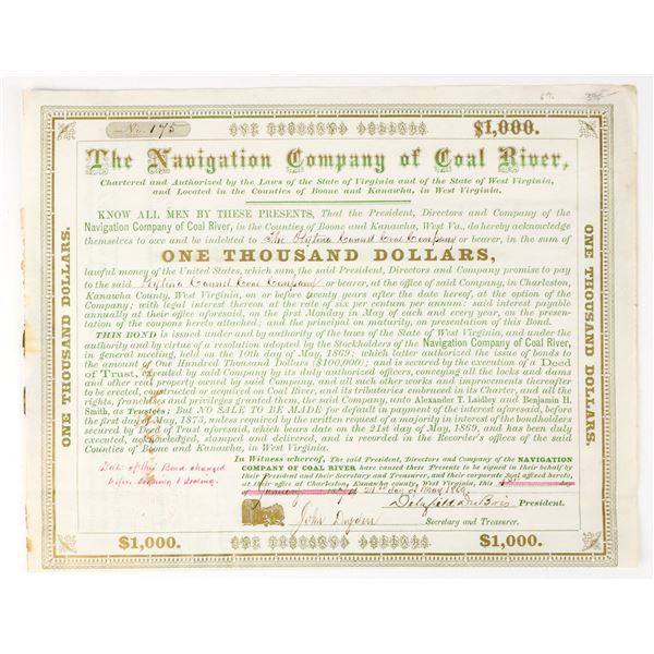 Navigation Company of Coal River $1000 Bond [207482]