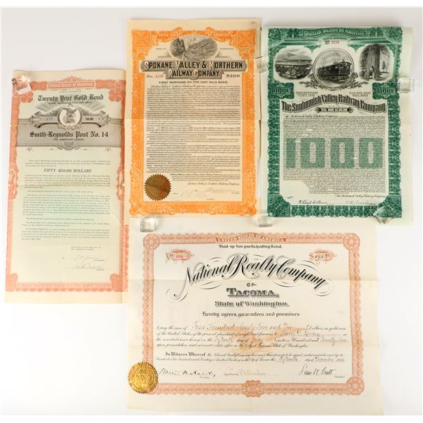 Washington State Bonds (Railroad and Other) (4 Different) [207606]