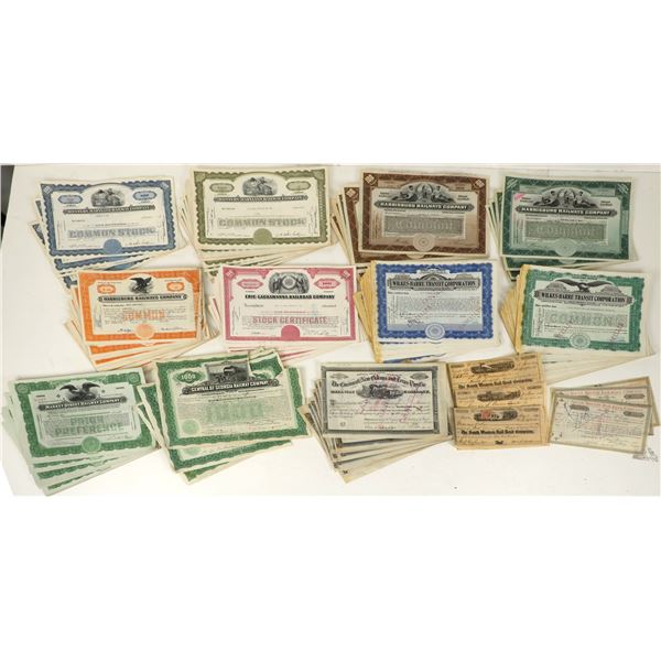 Railroad Stock Group, 10 Different, About 400. [207379]