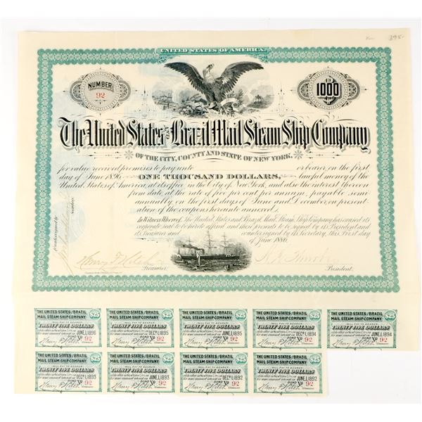 United States & Brazil Mail Steam Ship $1000 Bond [207478]