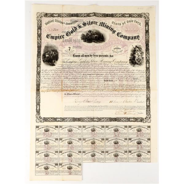 Empire Gold & Silver Mining Company $1000 Bond 1864 [207629]