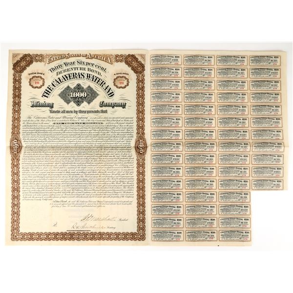 Calaveras Water and Mining Company $1000 Debenture Bond 1881 [207625]