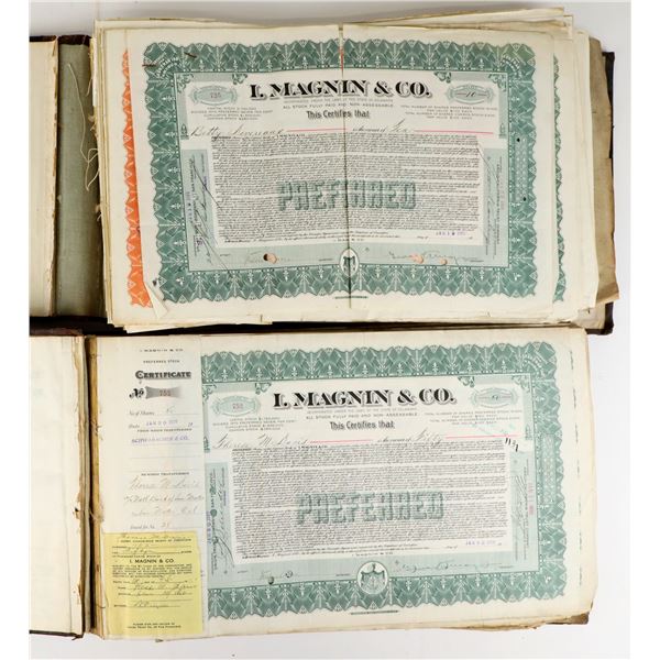 I. Magnin & Company Stock Lot #1, 1920s, Maybe 300 certs.  [207425]