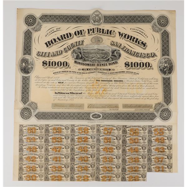 Rare Montgomery Avenue, San Francisco Bond 1873 [207634]