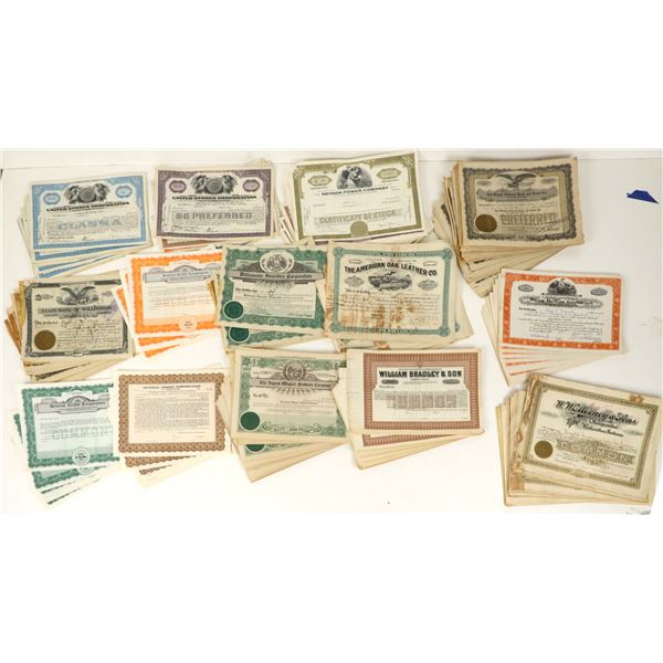 Stock Certificate Miscellany, 11 Different Titles, About 450 ish.  [207376]