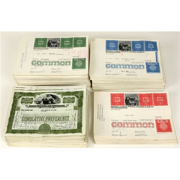 Merrill Lynch/United Printers Stock Certificates (1500+) [207460]