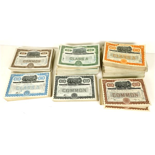Tobacco Products Corporation Stock Certificates (1000+) [207464]