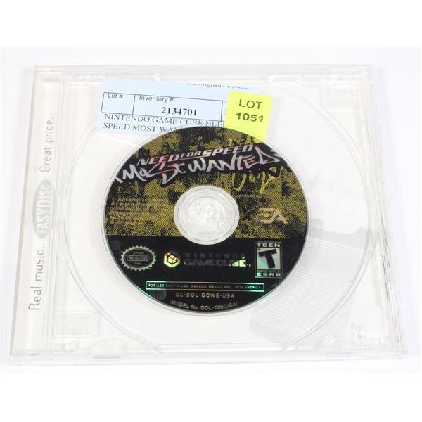 NINTENDO GAME CUBE NEED FOR SPEED MOST WANTED