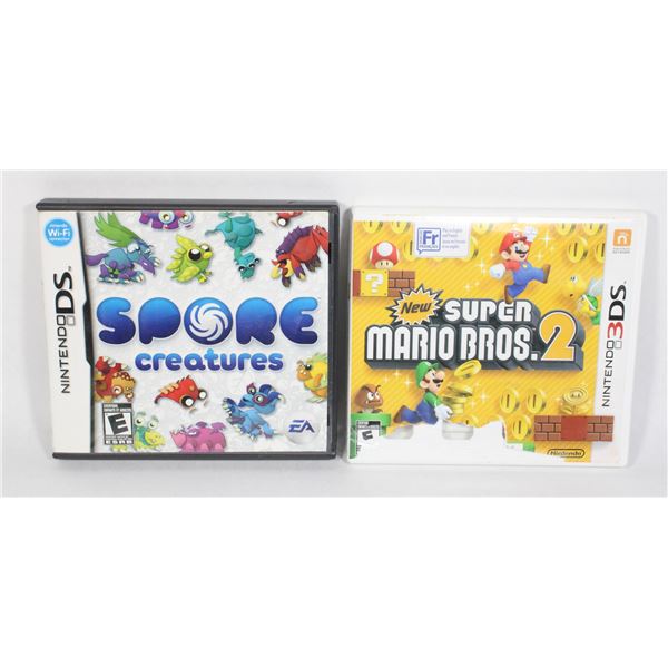 TWO NINTENDO DS GAMES MARIO MAKER CASE WITH