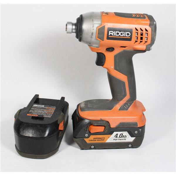 RIGID IMPACT 18V. MODEL R86030 WITH TWO BATTERIES