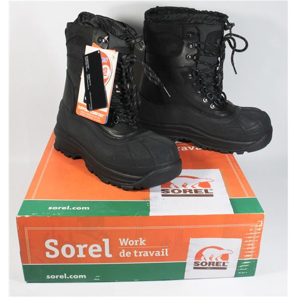 NEW SORREL WORK BOOTS CONQUEST BLACK SIZE 8