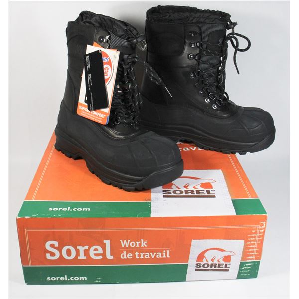 NEW SORREL WORK BOOTS CONQUEST BLACK SIZE 8