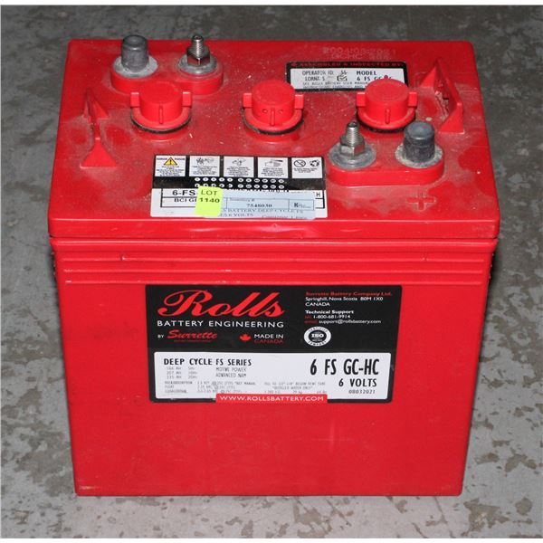 ROLLS BATTERY DEEP CYCLE FS SERIES 6 VOLTS