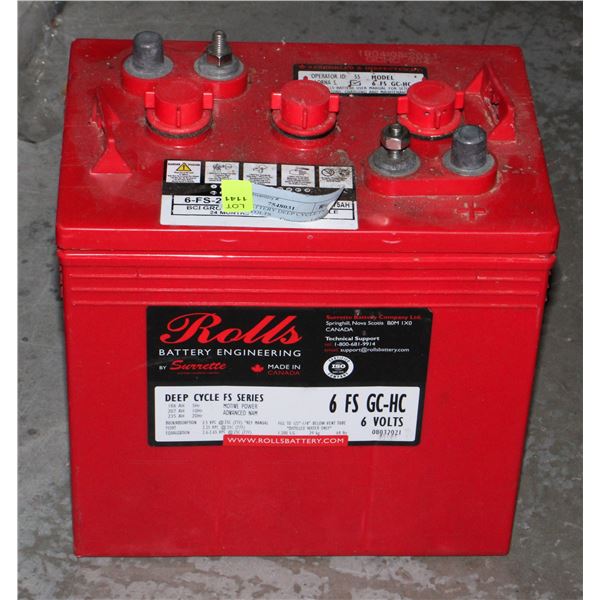 ROLLS BATTERY DEEP CYCLE FS SERIES 6 VOLTS
