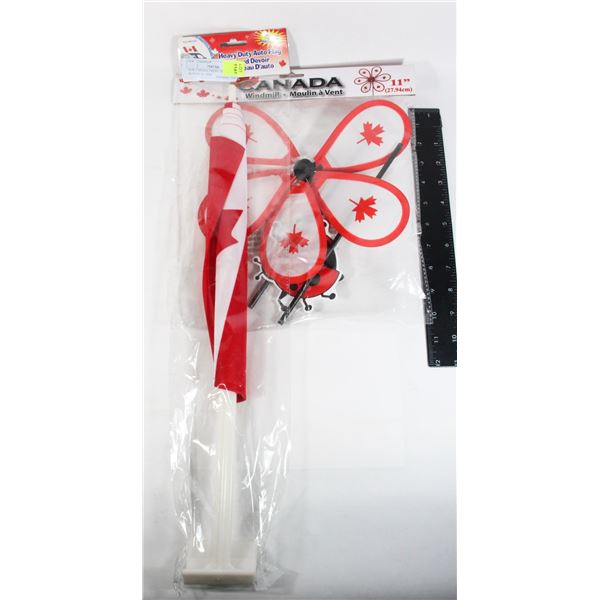 NEW CANADA THEME HEAVY DUTY AUTO FLAG AND