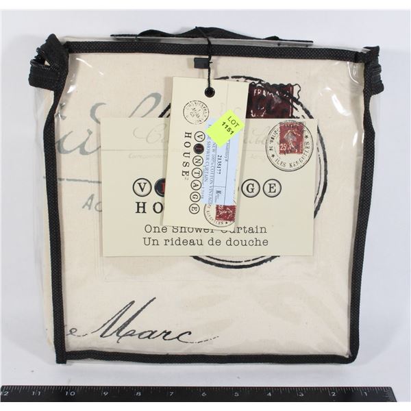 BRAND NEW 100% COTTON VINTAGE HOUSE SHOWER CURTAIN