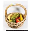 Image 1 : WICKER BASKET WITH DECORATIVE ARTIFICIAL FRUIT