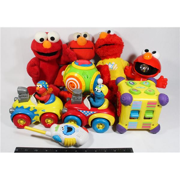 LOT OF LARGE SESAME ST. ELMO TOYS