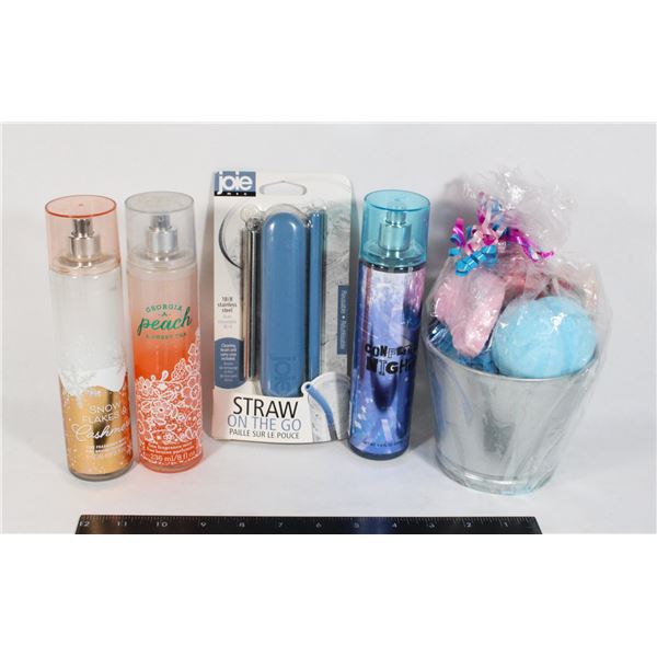 LOT OF BATH BOMBS BODY SPRAY AND MORE