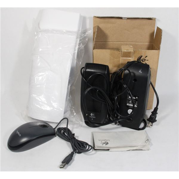 LOGITECH PC SPEAKERS AND MOUSE
