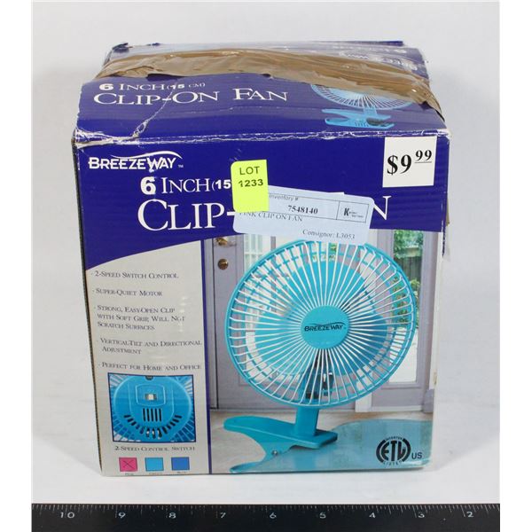 PINK CLIP ON FAN