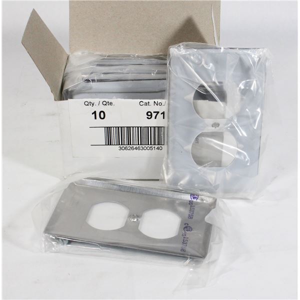 10 -STAINLESS STEEL 1 GANG DUPLEX WALL PLATES